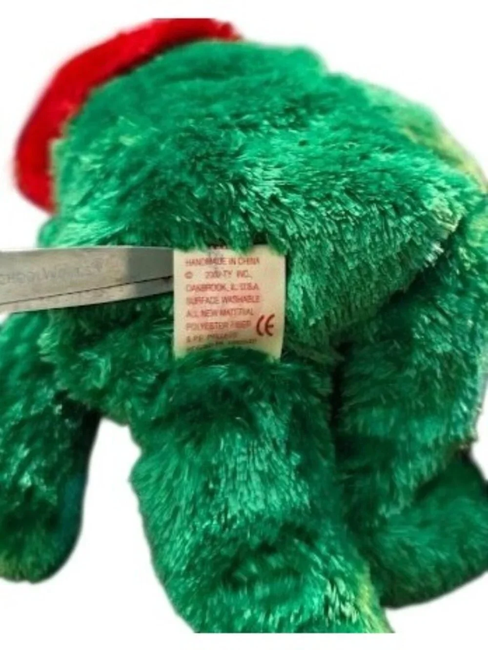 Ty Beanie Babies 2002 Holiday Teddy Bear Plush Antlers Santa Hat Festive Retired